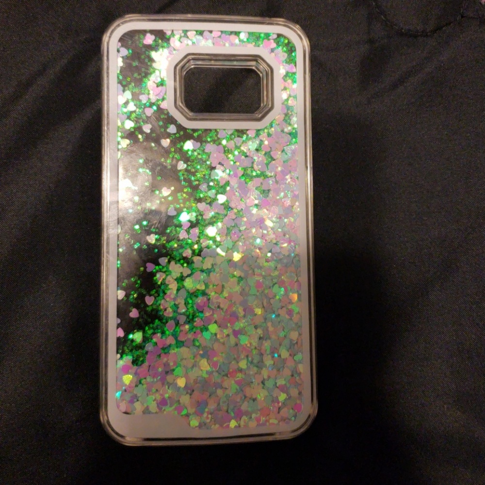 Galaxy s7 floating glitter case